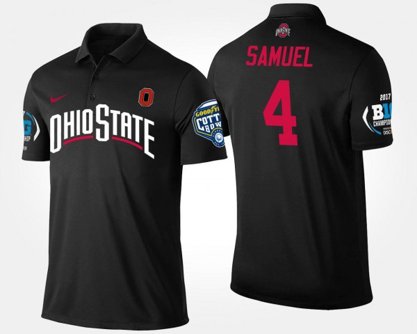 Ohio State Buckeyes Curtis Samuel Men's #4 Big Ten Conference Cotton Bowl Bowl Game Black College Football Polo 2404DZQY3